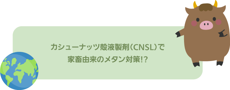 カシューナッツ殻液製剤（CNSL）で家畜由来のメタン対策⁉